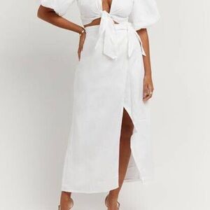 DISSH hallie white linen skirt